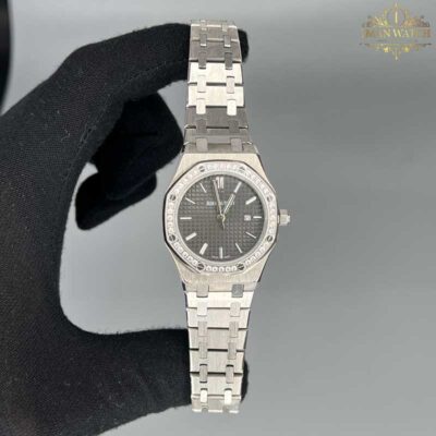 ساعت زنانه اودمار پیگه نقره ای صفحه مشکی Audemars piguet 2027