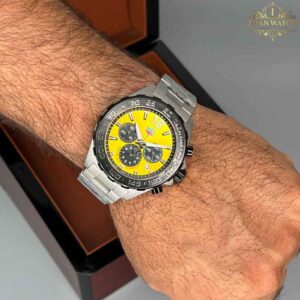 ساعت مچی مردانه تگ هویر فرمول یک نقره ای صفحه زرد Tag-Heuer Formula1