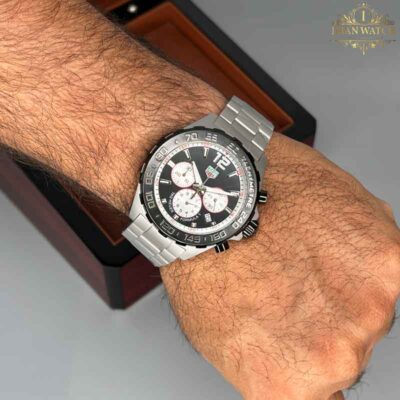 ساعت مچی مردانه تگ هویر فرمول یک نقره ای صفحه مشکی Tag-Heuer Formula1