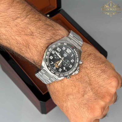 ساعت مچی مردانه تگ هویر فرمول یک نقره ای صفحه مشکی Tag-Heuer Formula1