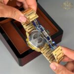 ساعت مچی مردانه تگ هویر cr7 طلایی صفحه مشکی Tag-Heuer