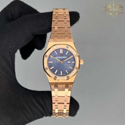 ساعت زنانه اودمار پیگه رزگلد صفحه سرمه ای Audemars piguet 2036