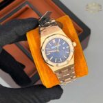 ساعت زنانه اودمار پیگه رزگلد صفحه سرمه ای Audemars piguet 2036