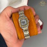 ساعت مچی زنانه کارتیر پنتر طلایی نقره ای صفحه مشکی Cartier Panthere CR533