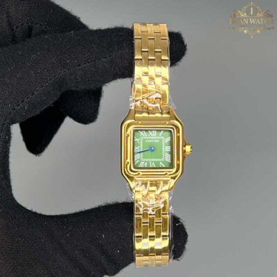 ساعت مچی زنانه کارتیر پنتر نقره ای صفحه سبز Cartier Panthere CR537