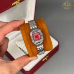 ساعت مچی زنانه کارتیر پنتر نقره ای صفحه قرمز Cartier Panthere CR540