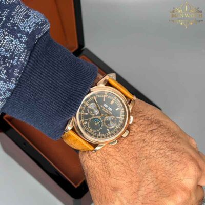 ساعت پتک فیلیپ مردانه اتوماتیک رزگلد صفحه مشکی Patek Philippe 5073