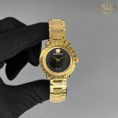 ساعت مچی زنانه ورساچه طلایی صفحه مشکی Versace 5071Q