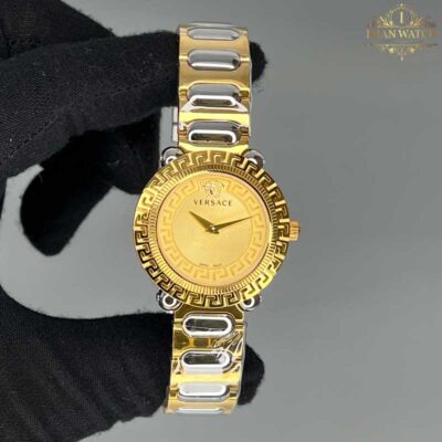 ساعت مچی زنانه ورساچه طلایی نقره ای صفحه طلایی Versace 5073Q