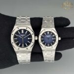 ساعت اودمار پیگه ست نقره ای صفحه سرمه ای Audemars piguet 3292