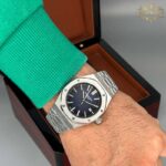 ساعت اودمار پیگه ست نقره ای صفحه سرمه ای Audemars piguet 3292