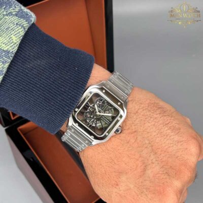 ساعت مچی کارتیر مردانه دسانتوز CARTIER DE SANTOS SKELETON 0017