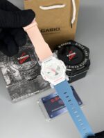 ساعت مچی کاسیو جیشاک مردانه Casio G-Shock-2300 رنگ سفید با بند آبی صورتی - تصویر 3