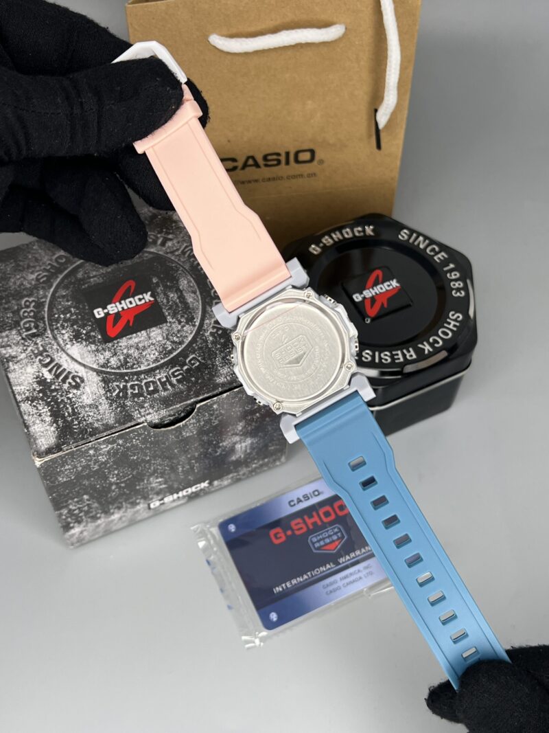 ساعت مچی کاسیو جیشاک مردانه Casio G-Shock-2300 رنگ سفید با بند آبی صورتی - تصویر 2