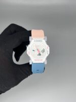 ساعت مچی کاسیو جیشاک مردانه Casio G-Shock-2300 رنگ سفید با بند آبی صورتی