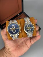 ساعت ست سیکو دو رنگ طلایی صفحه سرمه‌ای Seiko 5937 - تصویر 5