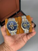 ساعت ست سیکو دو رنگ طلایی صفحه سرمه‌ای Seiko 5937 - تصویر 5