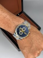 ساعت ست سیکو دو رنگ طلایی صفحه سرمه‌ای Seiko 5937 - تصویر 2