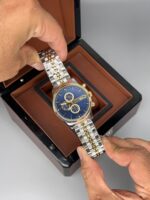 ساعت ست سیکو دو رنگ طلایی صفحه سرمه‌ای Seiko 5937 - تصویر 3