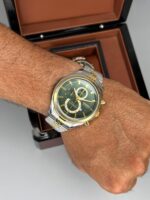 ساعت ست سیکو دو رنگ طلایی صفحه سبز Seiko 5939 - تصویر 2