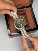 ساعت ست سیکو دو رنگ طلایی صفحه سبز Seiko 5939 - تصویر 3