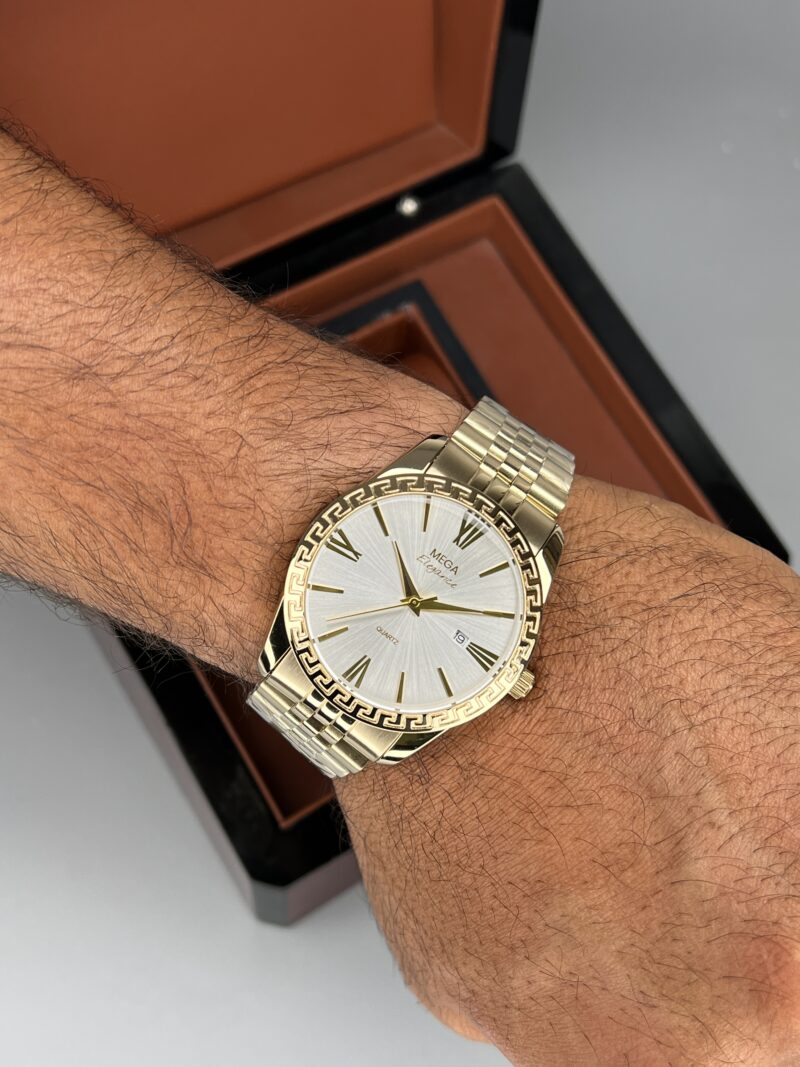 ساعت ست کلاسیک الگانس طلایی صفحه سیلور Elegance 2632 - تصویر 3