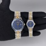 ساعت ست کلاسیک الگانس دو رنگ طلایی صفحه سرمه ای Elegance 2633