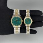 ساعت ست کلاسیک الگانس دو رنگ طلایی صفحه سبز Elegance 2634
