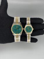 ساعت ست کلاسیک الگانس دو رنگ طلایی صفحه سبز Elegance 2634