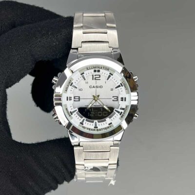 ساعت مچی کاسیو مردانه صفحه نقره ایCasio 50M-1