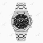 ساعت زنانه اودمار پیگه نقره ای صفحه مشکی Audemars piguet 2130