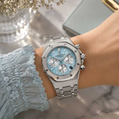 ساعت زنانه اودمار پیگه نقره ای صفحه تیفانی Audemars piguet 2131