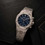 ساعت زنانه اودمار پیگه نقره ای صفحه سرمه ای Audemars piguet 2132