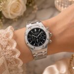 ساعت زنانه اودمار پیگه نقره ای صفحه مشکی Audemars piguet 2133 - تصویر 2