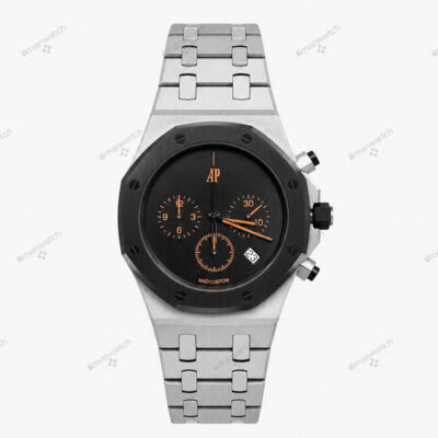 ساعت مردانه اودمار پیگه سه موتوره صفحه مشکی Audemars piguet Royal Oak 4130