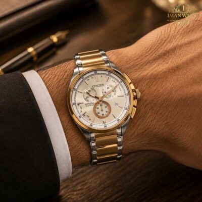 ساعت مچی مردانه سیتیزن دو رنگ رزگلد Citizen Attesa 2082