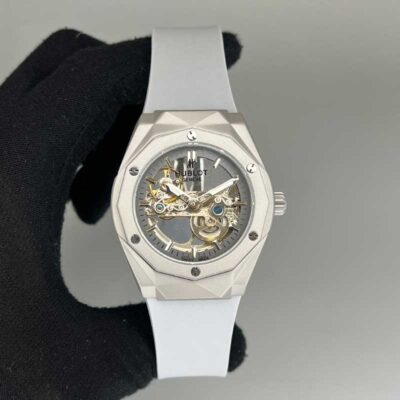 ساعت مردانه هابلوت هندسی اتومات طوسی HUBLOT BIG BANG H96311