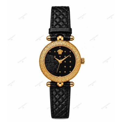 ساعت مچی زنانه ورساچه طلایی صفحه مشکی Versace 6460