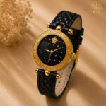 ساعت مچی زنانه ورساچه طلایی صفحه مشکی Versace 6460