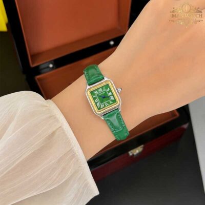 ساعت مچی کارتیر زنانه پنتر صفجه سبز Cartier 2561