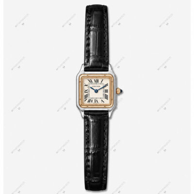 ساعت مچی کارتیر زنانه پنتر دو رنگ رزگلد صفجه سفید Cartier 2562