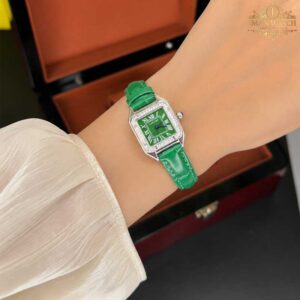 ساعت مچی کارتیر زنانه پنتر سیلور صفجه سبز Cartier 2565