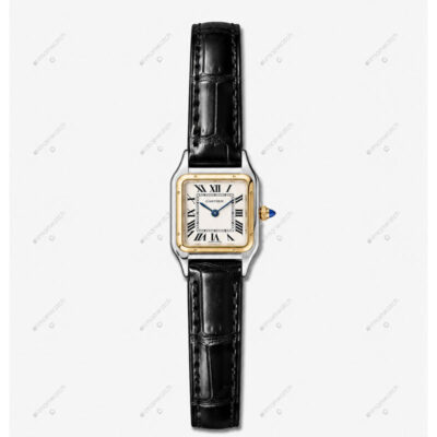 ساعت مچی کارتیر زنانه پنتر دو رنگ طلایی صفجه سفید Cartier 2566