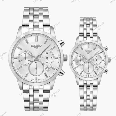 ساعت ست سیکو سه موتوره سیلور صفحه سفید Seiko 8890