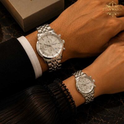 ساعت ست سیکو سه موتوره سیلور صفحه سفید Seiko 8882