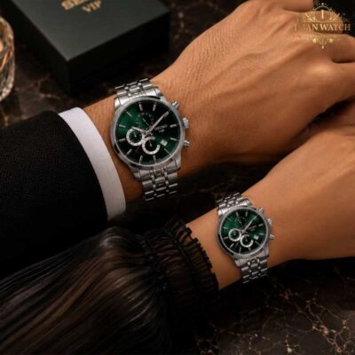 ساعت ست سیکو سه موتوره سیلور صفحه سبز Seiko 8885