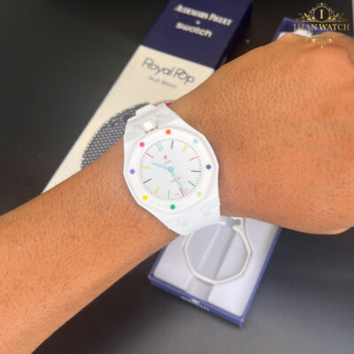 ساعت مچی اودمار پیگه سواچ رویال پاپ کیفیت عالی Audemars Piguet x Swatch | Royal Pop HUIT BLANC