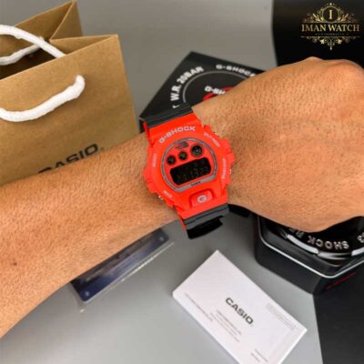 ساعت مچی کاسیو جیشاک مردانه قرمز مشکی Casio G-Shock-DW6900
