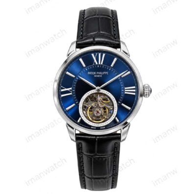 ساعت مچی مردانه پتک فیلیپ سیلور صفحه سرمه ای Patek Philippe 5046