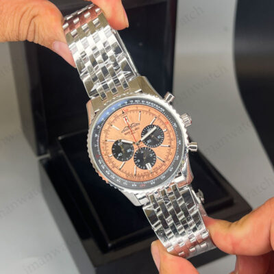 ساعت مردانه برایتلینگ ناوی تایمرسیلور صفحه رزگلد Breitling Navitimer
